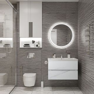 Зеркало с подсветкой Art&Max Napoli 100см белый матовый AM-Nap-1000-DS-F-White